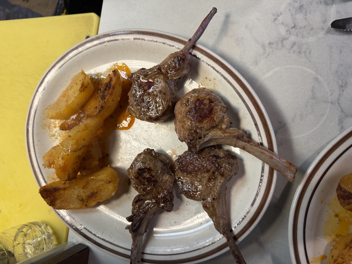 Grilled lamb chops with roasted potatoes